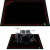 Picture of Drum Rug, Drum Mat with Non-Slip Grip Bottom(4x5.3Ft), Ideal Gift for Drummer, Drum Carpet for Noise Reduction, Drum Pad for Jazz Drum & Electric Drum Set, Drum Accessories, 47 x 63in, Red & Green