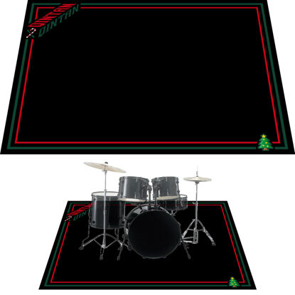 Picture of Drum Rug, Drum Mat with Non-Slip Grip Bottom(4x5.3Ft), Ideal Gift for Drummer, Drum Carpet for Noise Reduction, Drum Pad for Jazz Drum & Electric Drum Set, Drum Accessories, 47 x 63in, Red & Green