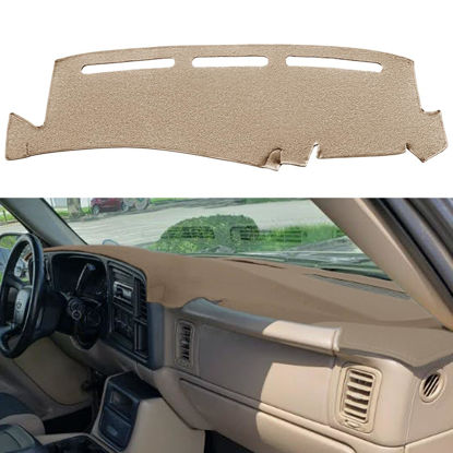Picture of Dash Cover Custom Fit for 1999-2006 GMC Sierra/Chevy Chevrolet Silverado,2000-2006 GMC Yukon XL/Chevy Suburban Tahoe Avalanche,Dashboard Mat Pad (99-06,Beige) Y44