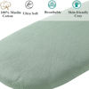 Picture of Muslin Bassinet Sheet Compatible with Baby Delight Go with Me Slumber Bassinet, 2 Pack Cotton Stylish Boho Fitted Bassinet Sheets Super Soft for Baby Roman Green & Botanical Leaf