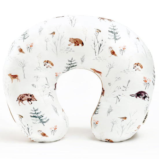 Picture of GRSSDER Nursing Pillow Cover Stretchy Minky Removable Nursing Covers for Breastfeeding Pillows, Ultra Soft Comfortable Slipcover for Boy and Girls, Jungle Animals