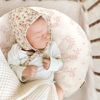 Picture of GRSSDER Nursing Pillow Cover, Stretchy Soft Minky Breastfeeding Pillow Slipcovers, Snugly Fit Most Nursing Support Pillows for Breastfeeding, Comfortable Safe Pillow Cover, Pink Flora