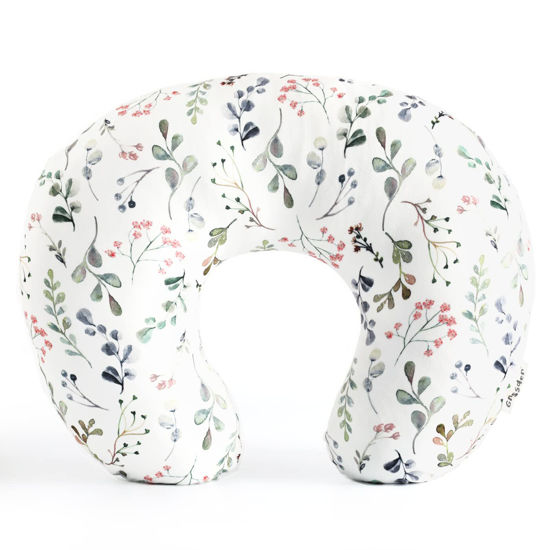 Picture of GRSSDER Nursing Pillow Cover Stretchy Minky Removable Nursing Covers for Breastfeeding Pillows, Ultra Soft Comfortable Slipcover for Girls, Stylish Flora Pattern
