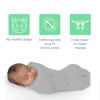 Picture of SwaddleMe by Ingenuity Compression Swaddle Pod, Two-Way Zipper for Easy Changes, Improves Sleep & Calms Startle Reflex, 0-2 Months, 1-Pack - Grey Elephant Skies