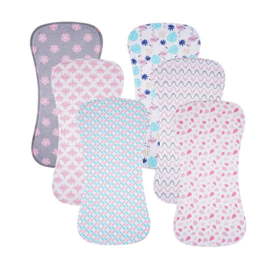 Picture of 6 Pack Cotton Baby Burp Cloths Extra Absorbent Soft for Baby Boys and Girls (Pink02)