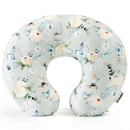 Picture of GRSSDER Nursing Pillow Cover, Stretchy Soft Minky Fabric Covers, Fit Most Nursing Support Pillows for Breastfeeding, Comfortable Safe Pillow Cover