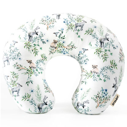 Picture of GRSSDER Nursing Pillow Cover, Stretchy Soft Minky Fabric Covers, Fit Most Nursing Support Pillows for Breastfeeding, Comfortable Safe Pillow Cover, Cute Animals Pattern