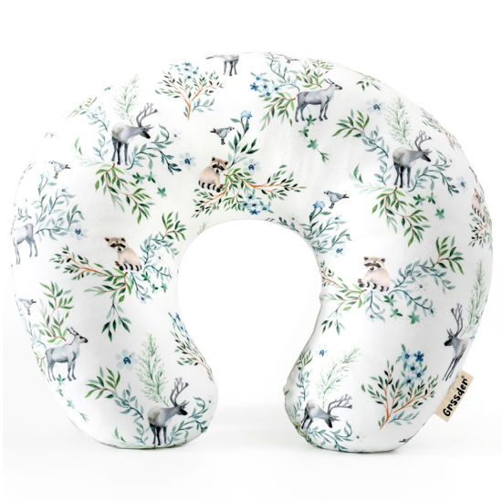 Picture of GRSSDER Nursing Pillow Cover, Stretchy Soft Minky Fabric Covers, Fit Most Nursing Support Pillows for Breastfeeding, Comfortable Safe Pillow Cover, Cute Animals Pattern