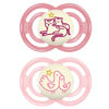 Picture of MAM Perfect Night Baby Pacifier, Patented Nipple, Glows in the Dark, 6-16 Months, Girl, 2 Count (Pack of 1)