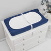 Picture of TILLYOU Changing Pad Cover Set in Soft Jersey Material - Fits 32"/34''x16 Contoured Pad for Babies, Navy Blue & Lt Green