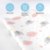 Picture of TILLYOU Changing Pad Cover Set in Soft Jersey Material - Fits 32"/34''x16 Contoured Pad for Babies,Elephant & Cloud, Pink