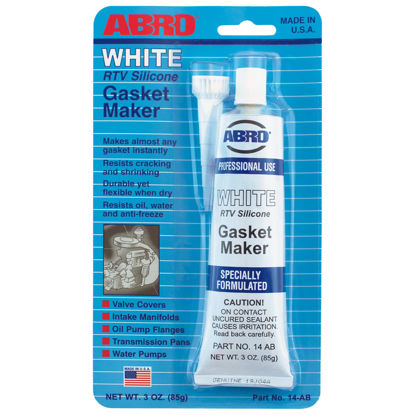 Picture of ABRO White RTV Silicone Sealant and Gasket Maker - Up to 500 Degree F Heat, High Temp Silicone Sealant/Head Gasket Sealant, 3 oz. Tube…