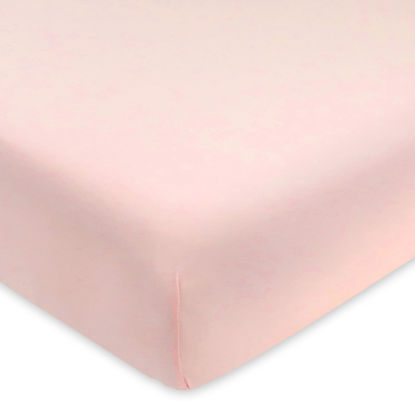 Picture of HonestBaby Fitted Crib Sheets Fits Standard Mattress Bassinet, Mini Prints 100% Organic Cotton Baby Boys, Girls, Unisex, Pink Salt Fitted Crib Sheet, One Size
