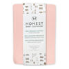 Picture of HonestBaby Fitted Crib Sheets Fits Standard Mattress Bassinet, Mini Prints 100% Organic Cotton Baby Boys, Girls, Unisex, Pink Salt Fitted Crib Sheet, One Size