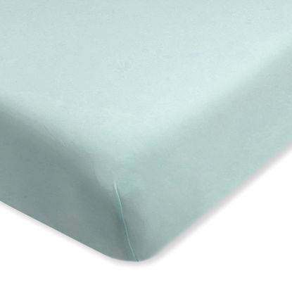 Picture of HonestBaby Fitted Crib Sheets Fits Standard Mattress Bassinet, Mini Prints 100% Organic Cotton Baby Boys, Girls, Unisex, Sage Fitted Crib Sheet, One Size