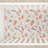 Picture of HonestBaby Fitted Crib Sheets Fits Standard Mattress Bassinet, Mini Prints 100% Organic Cotton Baby Boys, Girls, Unisex, Flower Power, One Size