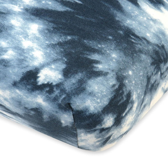 Picture of HonestBaby Fitted Crib Sheets Fits Standard Mattress Bassinet, Mini Prints 100% Organic Cotton Baby Boys, Girls, Unisex, Indigo Go, One Size