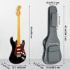 Picture of MUZNOTE Electric Guitar Bag Padded Electric Guitar Gig Bag 11.5mm Padding Soft Guitar Case with Neck Strap, Back Hanger Loop, Grey