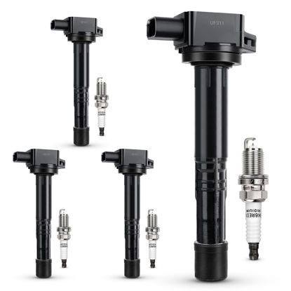 Picture of UF311 Ignition Coil & 9807B-561BW Double Iridium Spark Plug For Honda 03-07 Accord,02-11 Civic,02-09 CR-V,03-11 Element,04-06 S2000/06-11 Acura CSX,02-06 Acura RSX Replaces#C1382 UF583 5C1382