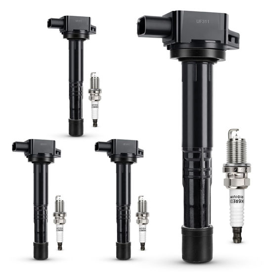 Picture of UF311 Ignition Coil & 9807B-561BW Double Iridium Spark Plug For Honda 03-07 Accord,02-11 Civic,02-09 CR-V,03-11 Element,04-06 S2000/06-11 Acura CSX,02-06 Acura RSX Replaces#C1382 UF583 5C1382