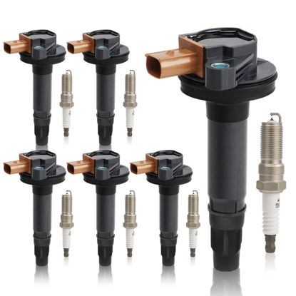 Picture of UF646 Ignition Coil & SP534 Double Iridium Spark Plug for 11-17 Ford F-150 Explorer Expedition Taurus Transit-150 250 350/Lincoln MKS MKT Navigator V6 3.5L Turbo BL3Z12029C DG549 C1814 5C1871