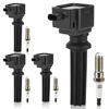 Picture of UF670 Ignition Coil & LTR6BHX Double Iridium Spark Plug for Ford Focus Edge Escape Explorer Fusion Mustang Taurus EcoSport/Jaguar F-Pace XE XF/Lincoln MKC MKT MKZ/Land Rover LR2 Replace# DG546 5C1873