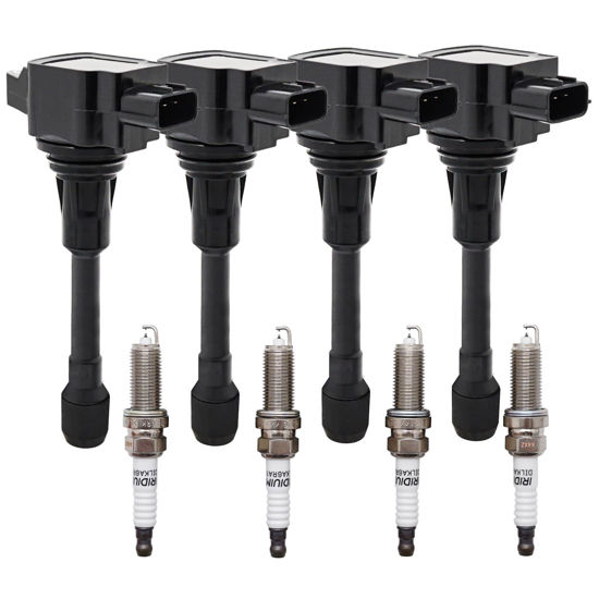 Picture of UF549 Ignition Coil Packs & 9029 Double Iridium Spark Plug Compatible with 2007-2019 Nissan Altima Versa Sentra Rogue Cube NV200 Pathfinder Infiniti FX50 M56 QX60 QX70 C1696 & DILKA6RA11