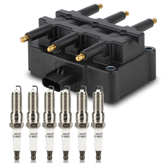 Picture of UF305 Ignition Coil & 3381 Double Iridium Spark Plug for Chrysler Pacifica Town & Country Voyager/Dodge Caravan Grand Caravan/Jeep Wrangler/VW Routan V6 Replaces# 56032520AB,56032520AC,C1442
