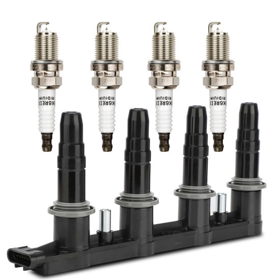 Picture of UF620 Ignition Coil & 4504 Double Iridium Spark Plug for 11-15 Chevy Cruze, 12-18 Chevy Sonic,09-11 Aveo Aveo5 /09-10 Pontiac G3 1.6L 1.8L L4 Replaces# 90919-02247 C1646 5C1703 D517C