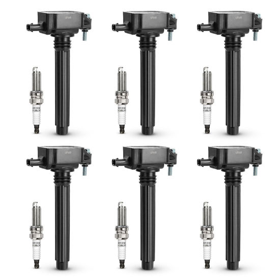 Picture of UF648 Ignition Coil &97390 Double Iridium Spark Plug For Chrysler 200 300 TOWN & COUNTRY/Dodge Avenger Challenger Charger Durango Grand Caravan Journey/Jeep Wrangler/Ram 1500 2500 3500 C1791 UF648