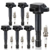 Picture of UF400 Ignition Coil & 9807B-5517W Double Iridium Spark Plug 6PCS for Acura 01-05 EL, 01-09 MDX/Honda 01-05 Civic, 03-08 Pilot, 06-08 Ridgeline/04-07 Saturn Vue Replaces# UF512 C1460