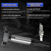 Picture of UF487 Ignition Coil & 6619 Double Iridium Spark Plug For TOYOTA Camry Avalon Highlander RAV4 Sienna Venza/Lexus IS350 ES300h NX300h ES350 RX350 RX450h/Scion tC Replaces#C1601 90919-02255 90919-A2002