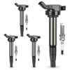 Picture of UF596 Ignition Coil & 93501 Double Iridium Spark Plug Compatible with Toyota Corolla Matrix Prius Prius V C-HR/Lexus CT200h /Scion xD iM/Pontiac Vibe 1.8L L4 Replaces #UF619 C1714 GN10341 9091902252