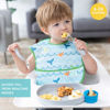 Picture of Bumkins Bibs for Girl or Boy, SuperBib Baby and Toddler 6-24 Months, Essential Must Have for Eating, Feeding, Baby Led Weaning Supplies, Mess Saving Catch Food, Waterproof Fabric 3-pk Blue Ocean Life