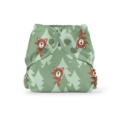 Picture of Esembly Cloth Diaper Outer, Waterproof Cloth Diaper Cover, Swim Diaper, Leak-Proof and Breathable Layer Over Prefolds, Flats or Fitteds, Reusable Diaper with Snap Closure, Size 2, Peek-a-Bear