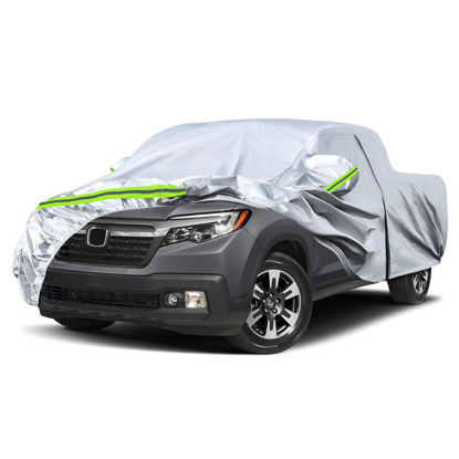 Picture of Waterproof Car Covers Replace for 2006-2024 Honda Ridgeline, 6 Layers Silver All Weather Custom-fit Car Cover with Zipper Door & Windproof Bands for Snow Rain Dust Hail Protection