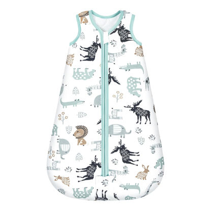 Picture of Mosebears Sleep Sack Baby Winter Wearable Blanket with 2-Way Zipper,2.5 TOG Cotton Sleep Sack Unisex (Deer, 6-12 Months)
