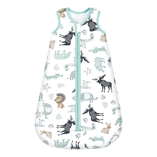 Picture of Mosebears Sleep Sack Baby Winter Wearable Blanket with 2-Way Zipper,2.5 TOG Cotton Sleep Sack Unisex (Deer, 6-12 Months)