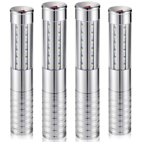 Picture of Upgrade 4 Pcs Bottle Service Lights LED Strobe Baton Bottle Girl Lights Bright Rechargeable Bottle Service Sparklers Champagne Handheld Light for Club Wedding Party Concert Event Outdoor(Silver)