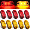 Picture of Tallew 10 Pcs 2.5 Inch LED Trailer Lights 2 Diode Waterproof LED Trailer Side Marker Oval Signal Running Lights for Truck Boat Rv(Amber, Red)