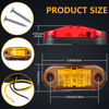 Picture of Tallew 10 Pcs 2.5 Inch LED Trailer Lights 2 Diode Waterproof LED Trailer Side Marker Oval Signal Running Lights for Truck Boat Rv(Amber, Red)