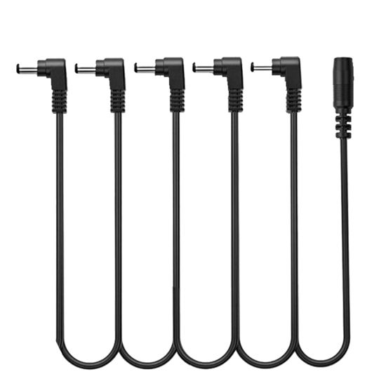 Picture of Augioth DC 5-Way Right Angle Plug Daisy Chain Power Cable Guitar Effect Pedal Power Supply Splitter Cable
