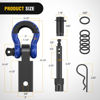 Picture of Nilight Anti-Theft Shackle Hitch Receiver 2Inch 45000 LBs Breaking Strength 3/4" Anti-Theft D Ring Shackle 5/8" Trailer Hitch Lock Pin Heavy Duty Solid Towing Kit for Trucks Off Road (Blue&Black)