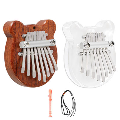 Picture of EASTROCK 8 Key Mini Kalimba, Finger Thumb Piano with Accessory Pendant Gift, Exquisite Finger Piano Ornaments Christmas Gift for Kid Adult Beginners（2 Packs)