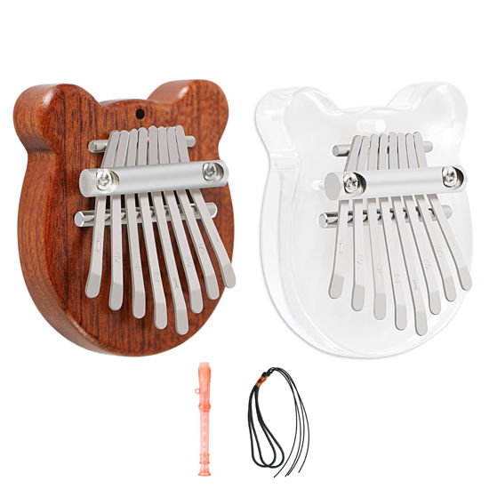 Picture of EASTROCK 8 Key Mini Kalimba, Finger Thumb Piano with Accessory Pendant Gift, Exquisite Finger Piano Ornaments Christmas Gift for Kid Adult Beginners（2 Packs)