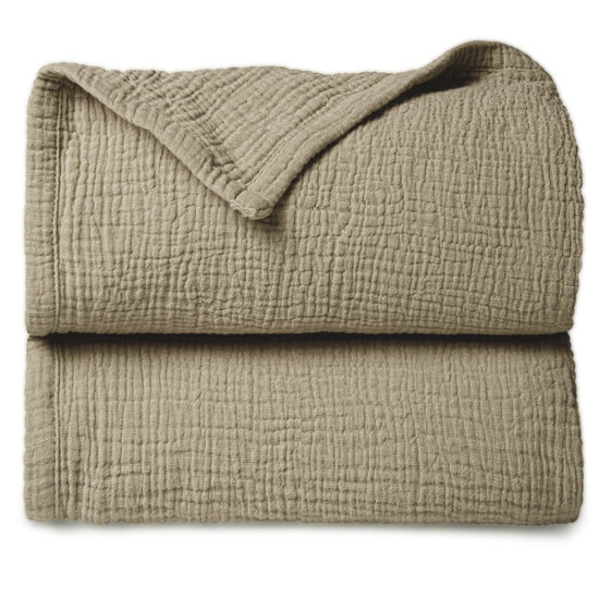 Picture of Lulu moon Muslin Quilt Blanket, Crib Blanket for Baby and Toddler,47x47 Inches(Olive)
