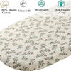 Picture of Muslin Bassinet Sheet Compatible with Fisher-Price On-The-Go Baby Dome, 2 Pack Cotton Stylish Boho Fitted Bassinet Sheets Super Soft for Baby Roman Green & Botanical Leaf