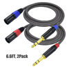 Picture of Ihurllu Balanced 1/4" TRS to XLR Male Patch Cable, 6.6Feet Quarter Inch 6.35mm to 3pin XLR Male Microphone Cable, Heavy Duty Nylon Braided, Gold Plated Plug, for Mixer, Speaker, Studio Monitor -2Pack