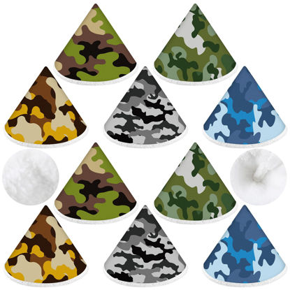 Picture of Timgle 10 Pcs Coral Velvet Pee Covers Baby Boy, Strong Water Absorption Pee Shield for Baby Boy, Reusable Pee Cap, Diaper Changing Accessory for Boys Newborn Gift (Camouflage)