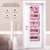 Picture of Over Door Organizer with 4 Large Capacity Pockets, Hanging Organizer Storage for Closet Bathroom Nursery Bedroom Dorm, Toys Cosmetics Sundries and Baby Essentials, Pink